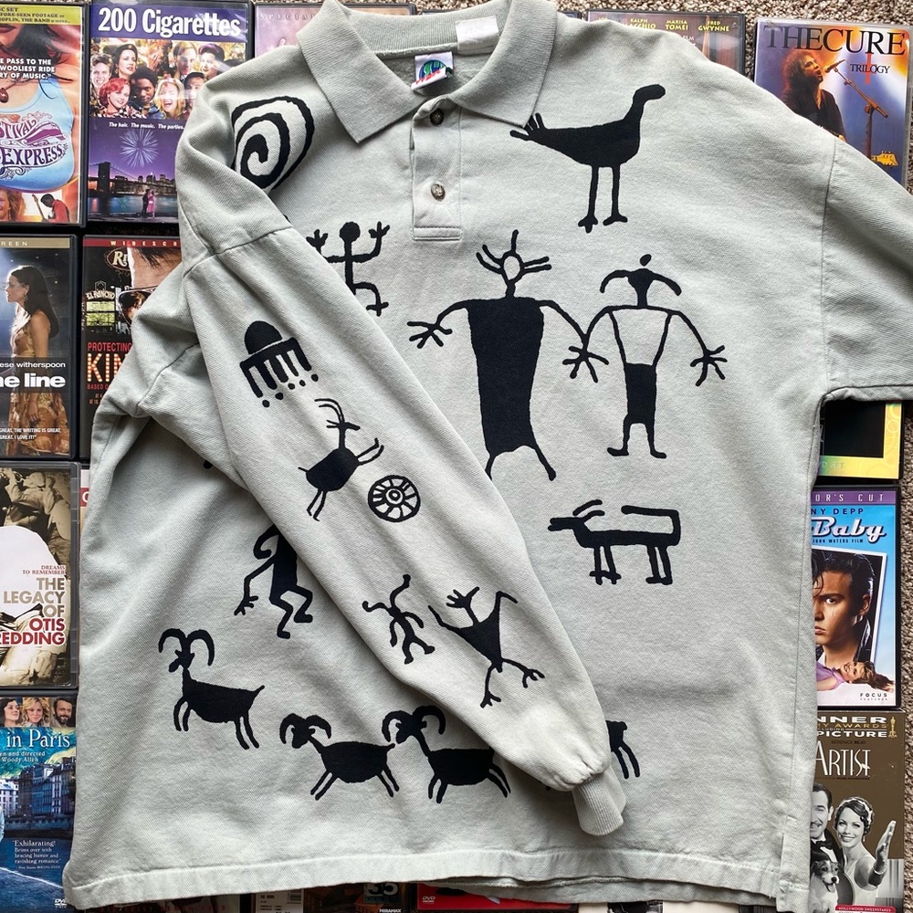 Vintage WEK Southwest Printed Long Sleeve Shirt W/ Collar